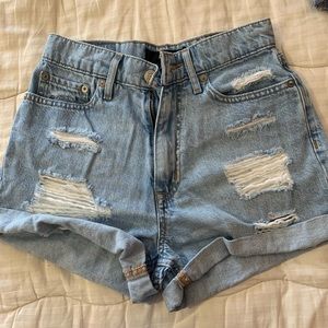 High rise jean shorts